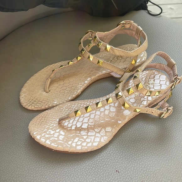 Guess Studded Cream Strappy Sandals - Picture 2 of 5